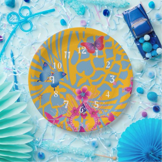 Phantastische Feminine-Schmetterlingsmuster Pappteller (Party)