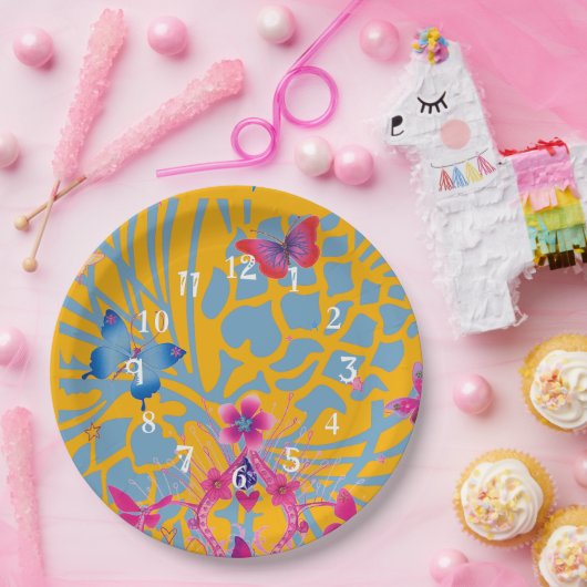 Phantastische Feminine-Schmetterlingsmuster Pappteller (Party)