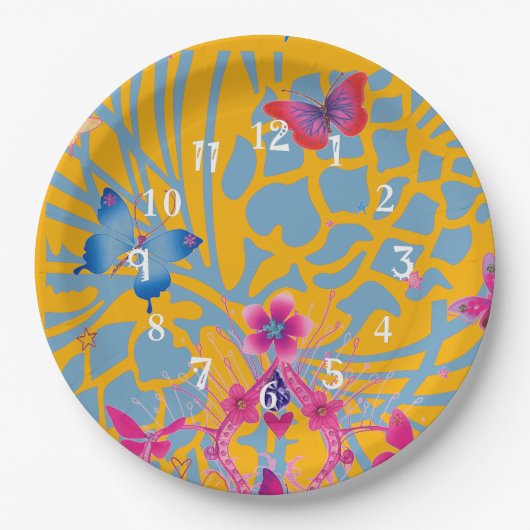 Phantastische Feminine-Schmetterlingsmuster Pappteller (Vorderseite)