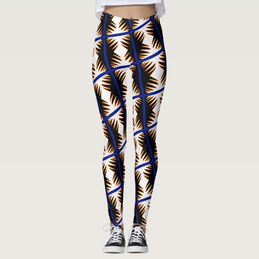 Phantastische Flammen Abstrakte Leggings (Vorderseite)