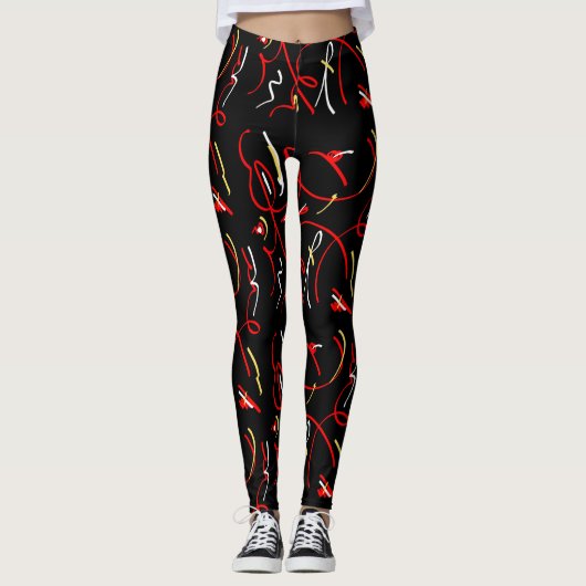 Phantastische Flammen Abstrakte Leggings (Vorderseite)