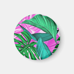 Phantastische fluoreszierende tropische Blätter Magnet