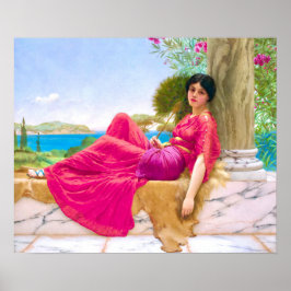 Phantastische Frau in Fuchsia von John William God Poster