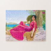 Phantastische Frau in Fuchsia von John William God Puzzle (Horizontal)