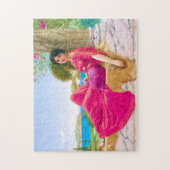Phantastische Frau in Fuchsia von John William God Puzzle (Vertikal)