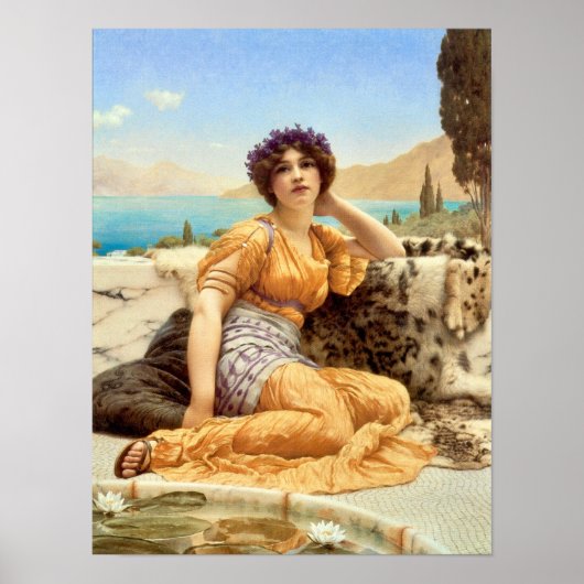 Phantastische Frau in Orange von John William Godw Poster (Vorne)