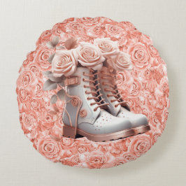 Phantastische Friedensbotschaft am rosa Rosenkisse Rundes Kissen