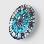 Phantastische Gefärbte Krawatte Runde Wanduhr (Winkel)