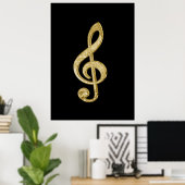 Phantastische glänzende Goldene Bar Dreifachmusik Poster (Heimbüro)