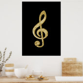 Phantastische glänzende Goldene Bar Dreifachmusik Poster (Küche)