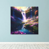 Phantastische Glorious Splendor Wasserfall Landsch Leinwanddruck (Insitu (Holzboden))