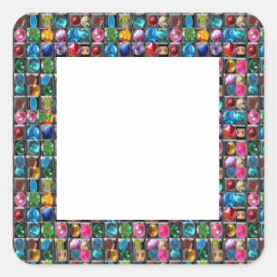 Phantastische Gnade: GRENZFRAME GEM PEARL JEWELS Quadratischer Aufkleber