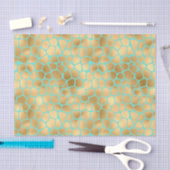 Phantastische goldene Giraffe auf blauem Hintergru Seidenpapier (Handwerk)