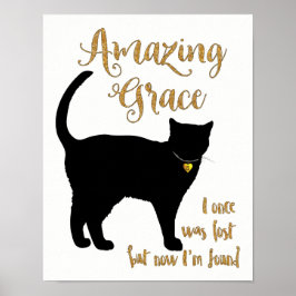 Phantastische Grace gerettete Katze Kurzhaar Poster