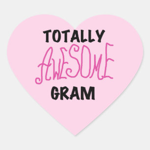 Phantastische Gram Pink Tshirts und Geschenke Herz-Aufkleber
