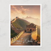 Phantastische Große Mauer der China scheußer Sonne Postkarte (Vorderseite)
