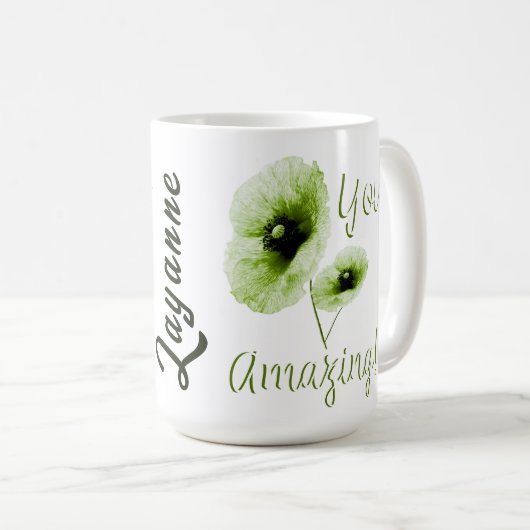 Phantastische grüne Blume Kaffeetasse (VorderseiteRechts)