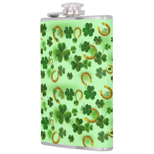 Phantastische grüne Klee, Hufeisen, gute Sperre Flachmann (Links)