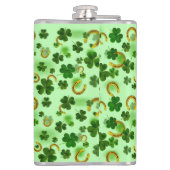 Phantastische grüne Klee, Hufeisen, gute Sperre Flachmann (Rückseite)