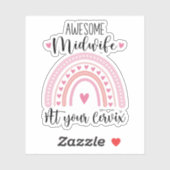 Phantastische Hebamme bei Ihrem Cervix Geschenk fü Aufkleber (Blatt)