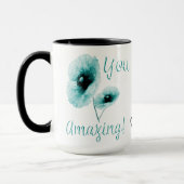 Phantastische hellblaue Blume Tasse (Links)