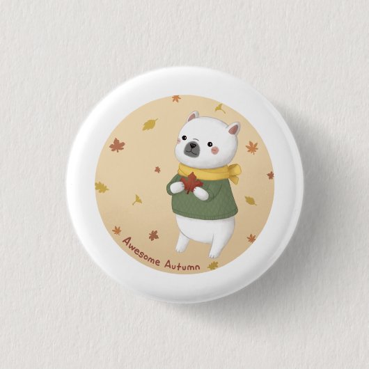 Phantastische Herbstillustrierung Kunst Button (Vorderseite)
