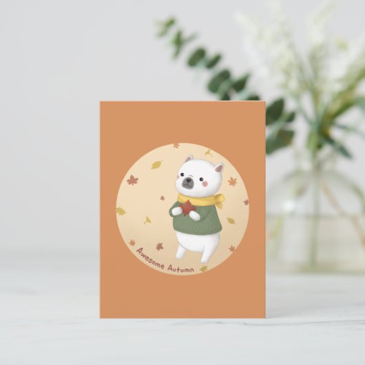 Phantastische Herbstillustrierung Kunst Postkarte (Stehend Vorderseite)