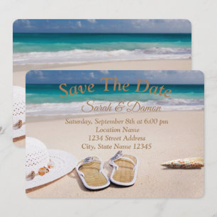 Phantastische Hochzeit am Strand, Muscheln Save th The Date