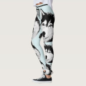 Phantastische Ice Blue Siberian Husky Leggings (Links)