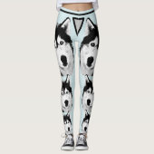 Phantastische Ice Blue Siberian Husky Leggings (Vorderseite)