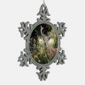 phantastische Jagd auf Hirsche Schneeflocken Zinn-Ornament (Links)