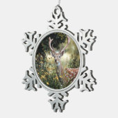 phantastische Jagd auf Hirsche Schneeflocken Zinn-Ornament (Rechts)