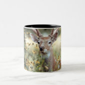 phantastische Jagd auf Hirsche Zweifarbige Tasse (Mittel)