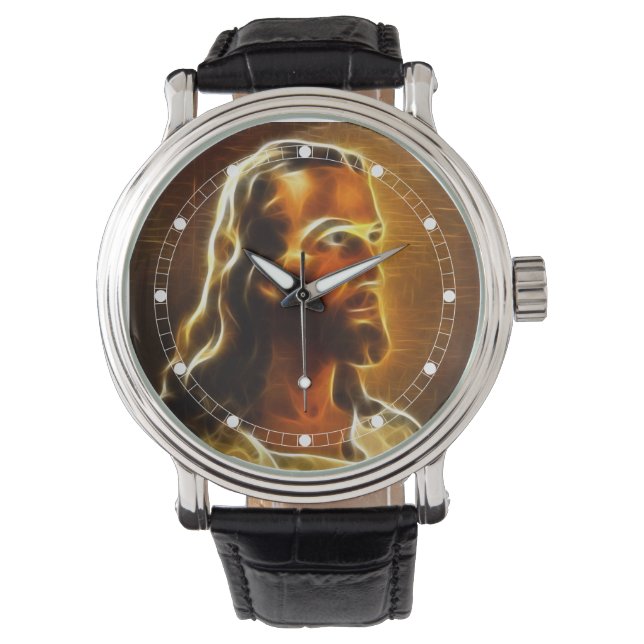 Phantastische Jesus-Portrait-Uhr (mehrere Modelle) Armbanduhr (Vorderseite)