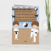 Phantastische Jungen Karate Farbing Page Happy Bir Karte (Rückseite)