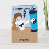 Phantastische Jungen Karate Farbing Page Happy Bir Karte (Vorderseite)