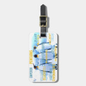 Phantastische Kaiserin Pinguine Typografie Kunst Gepäckanhänger (Vorderseite vertikal)