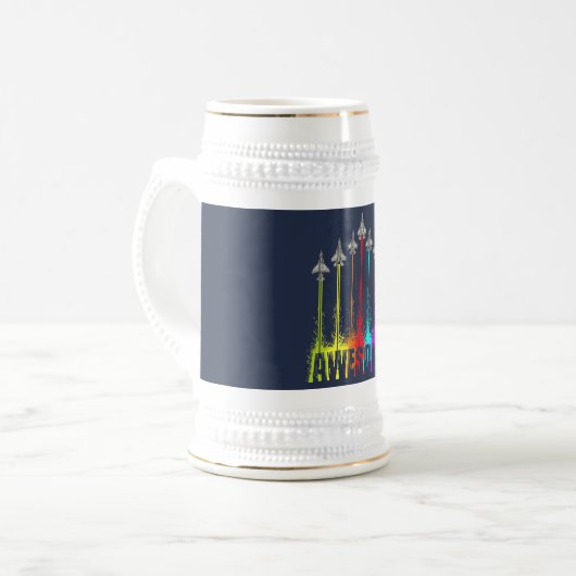 Phantastische Kampfjets Bierglas (Vorderseite Links)