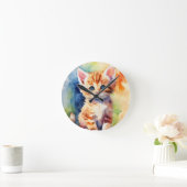 Phantastische Katzenmauer Runde Wanduhr (Zuhause)