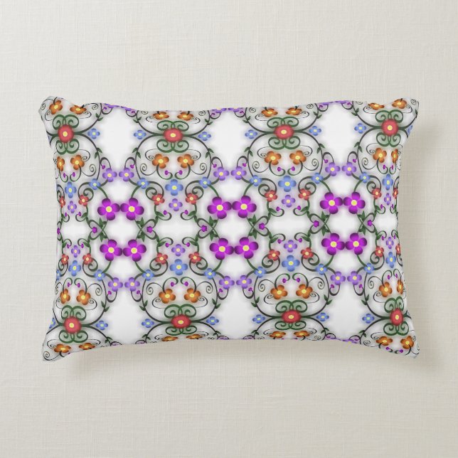 Phantastische Lacy-Darstellung der Blume Rosa Dekokissen (Vorderseite)