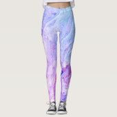 Phantastische Leggings aus blauem Lila Marmor (Vorderseite)