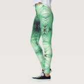 Phantastische Leggings mit blassgrünem Palmenblätt (Links)