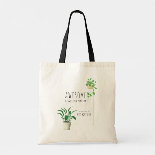 Phantastische Lehrer Stuff House Pflanze Personali Tragetasche (Rückseite)