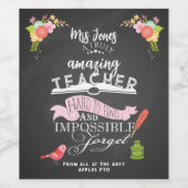 Phantastische Lehrerwertungswoche Weinetikett (Einzelnes Label)