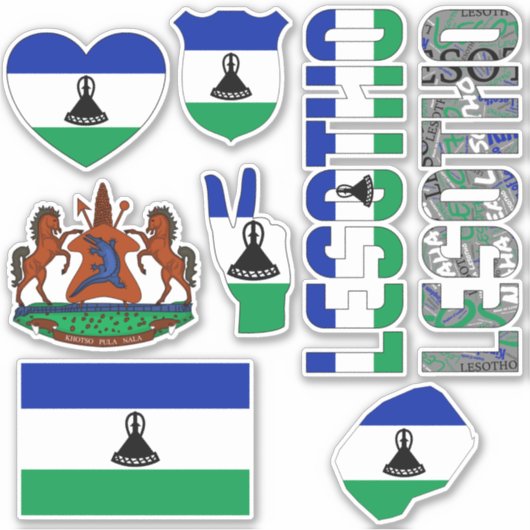 Phantastische Lesotho Shapes Staatssymbole Aufkleber (Vorderseite)