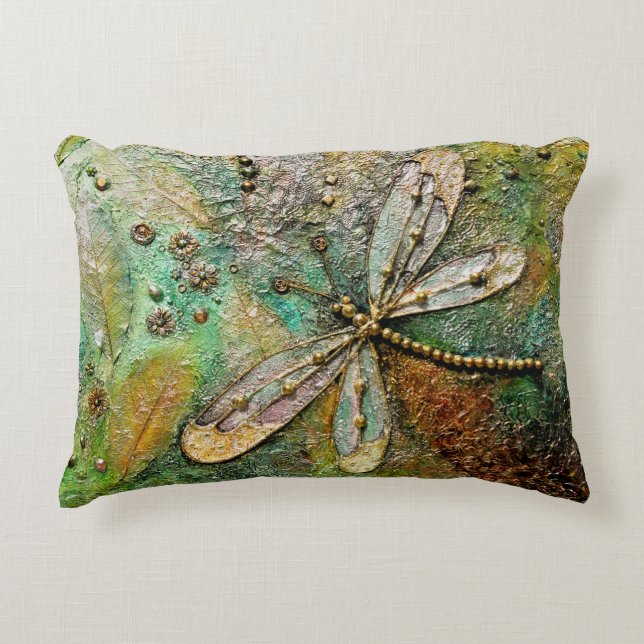 Phantastische Libelle Dekokissen (Vorderseite)