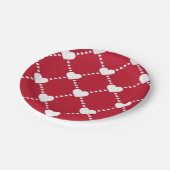 Phantastische Liebe in Rot und Weiß Pappteller (Schrägansicht)