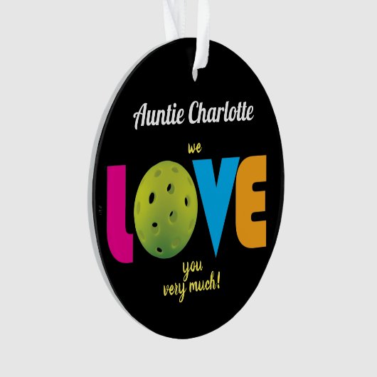 Phantastische Liebe-Pickleball, benutzerdefinierte Ornament (Vorderseite)