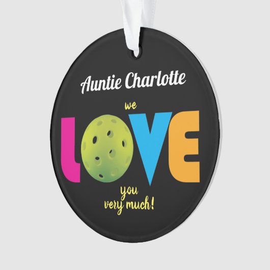 Phantastische Liebe-Pickleball, benutzerdefinierte Ornament (Vorderseite)