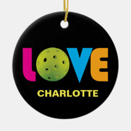 Phantastische Liebe Pickleball mit individuelle Na Keramik Ornament